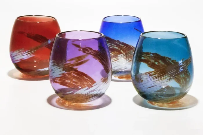 Metallic Helix Wine Glasses in Winter Mix