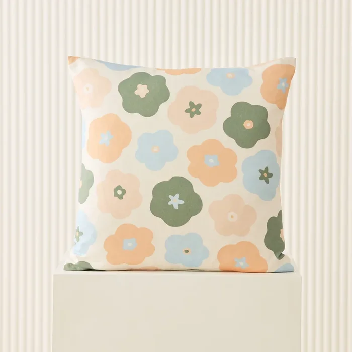 Milly Natural & Blue Floral Cushion