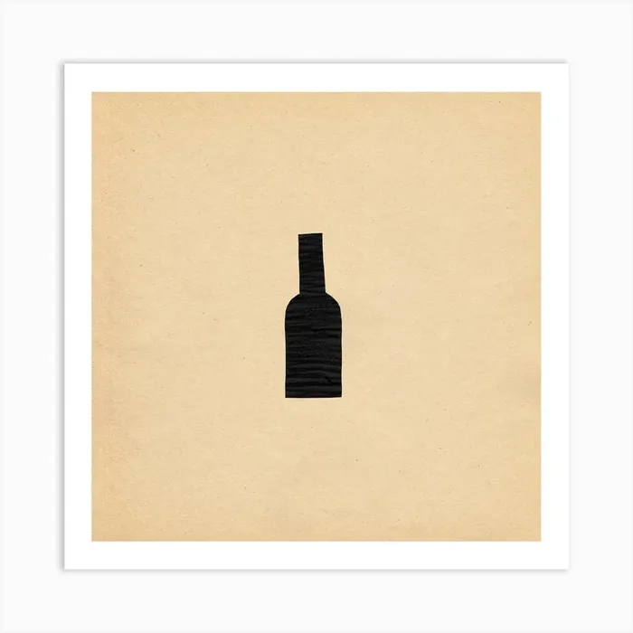 Minimalist Bottle Of Wine Art Print by Whale’s Way