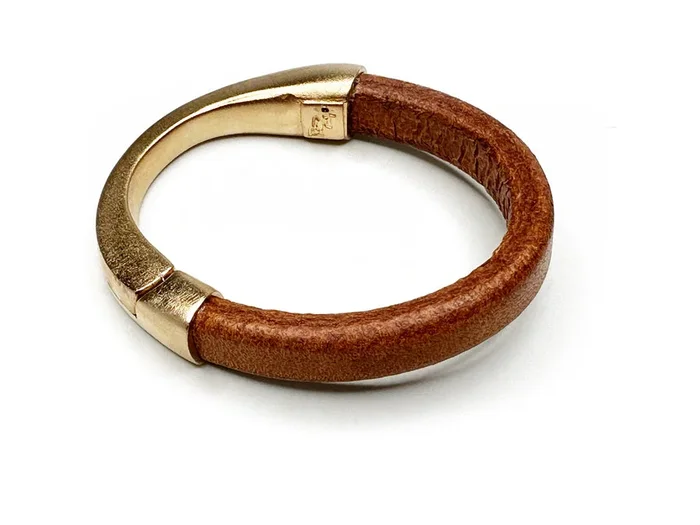 Mix-Match Leather Bracelet Set – Brown/Gold Crescent Moon