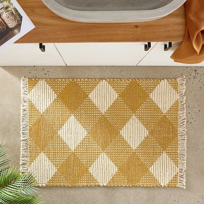 Monte Mustard Check Indoor Mat