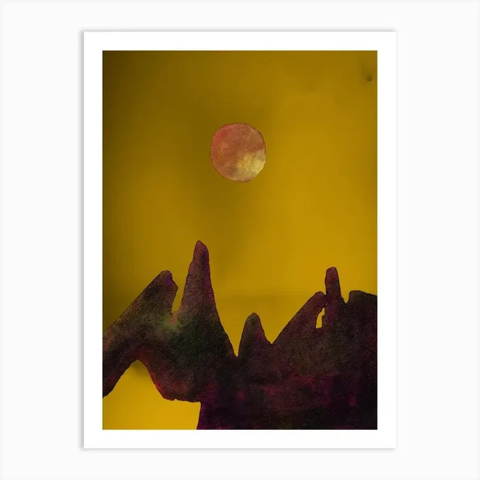 Moonlight In The Mountains Art Print by jacquelyn ready designs