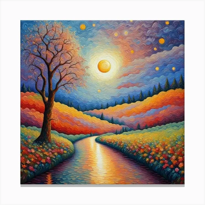 Moonlight In The Valley Canvas Print by nemesis