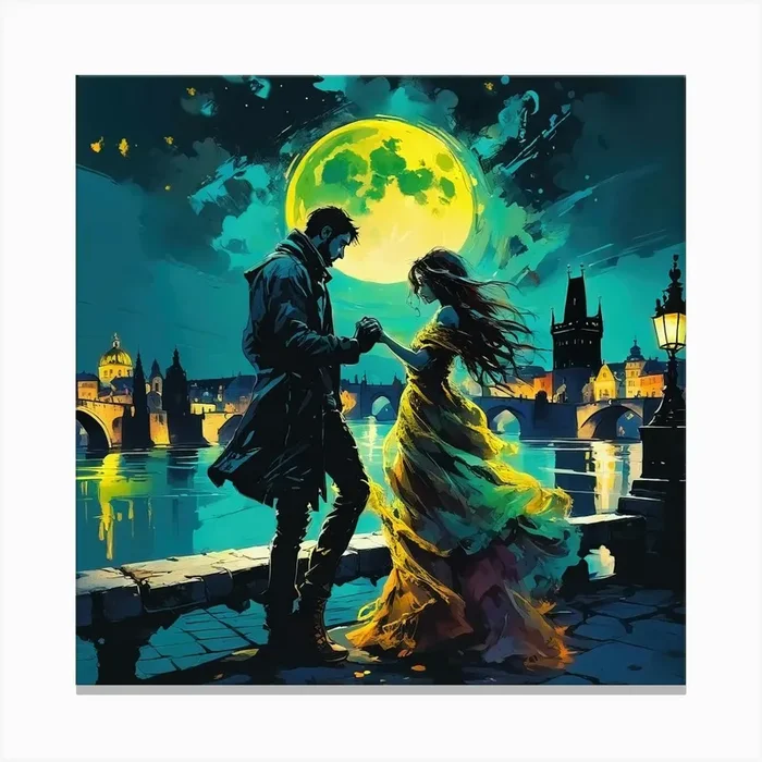Moonlight On The Bridge Canvas Print by IndianSummer