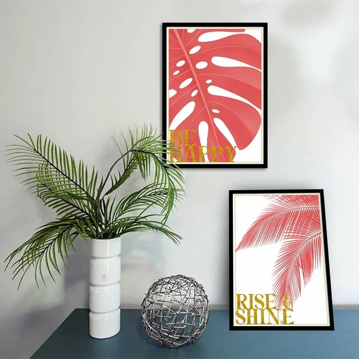 Motivational Art Prints Be Happy Rise & Shine Wall Art for Home, Wall Decor & Living Room Decoration (Set of 2, 17.5″ x 12.5″ )
