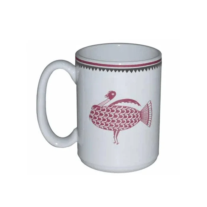 Mug – Mimbreño Turkey Maroon & White | Mimbreño 15 oz