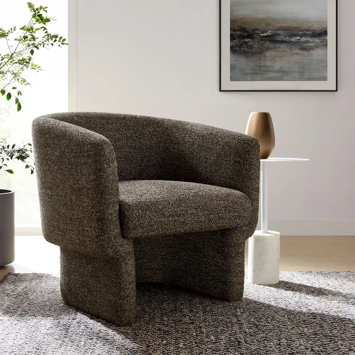 Muse Boucle Fabric Barrel Accent Chair by Modway