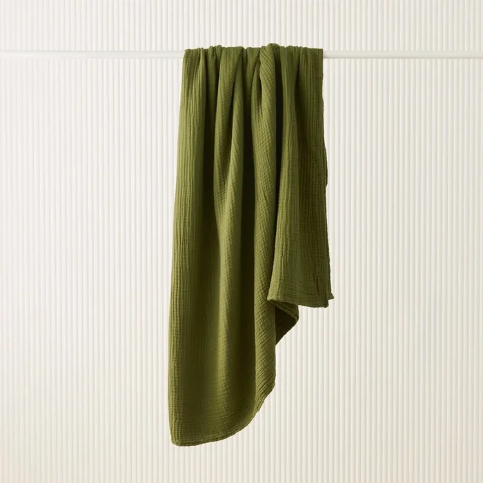 Muslin Olive Blanket