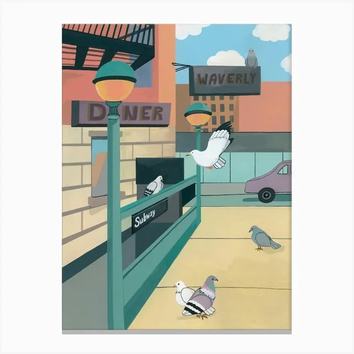 New York City Diner Canvas Print by KBurns Art