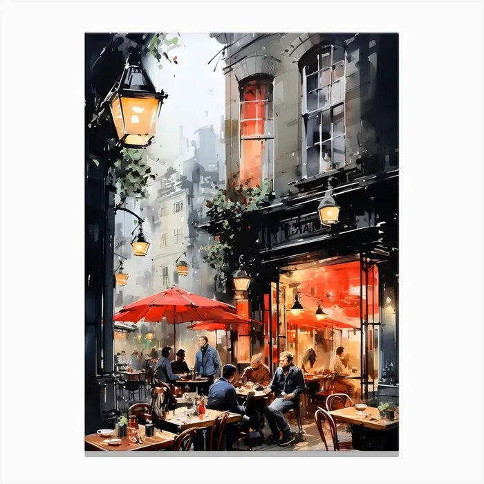 Nocturnal Harmonies: Jazz at the Bar Canvas Print by Gutyz Designs