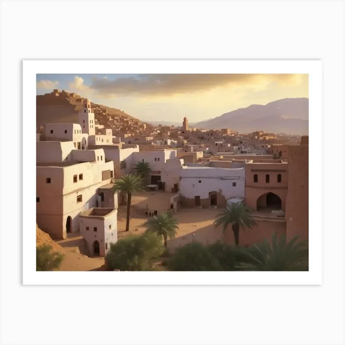 Old Moroccan City 1 Art PrintMR by Mohamed rida