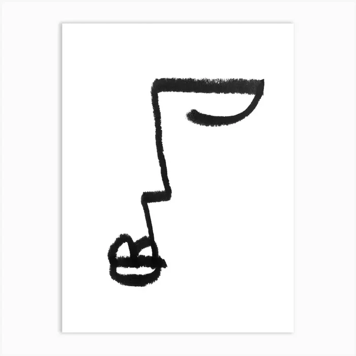 One Line Face Drawing Art Print by The Printable Studio