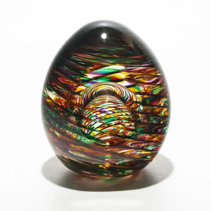 Optic Rib Paperweight with Facet in Candy – Candy