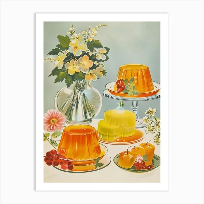 Orange Jelly Retro Advertisement Style 4 Art Print by Bubblegum Kitsch
