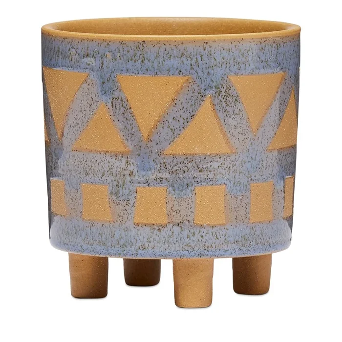 Otara Blue & Stone Thatched Pot