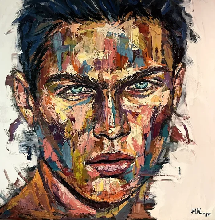 Palette boy (2022) Oil painting by Emmanouil Nanouris