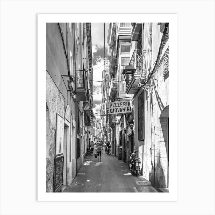 Palma Mallorca, Spain, Alley street at historic city center, Old town Art Print by imagine
