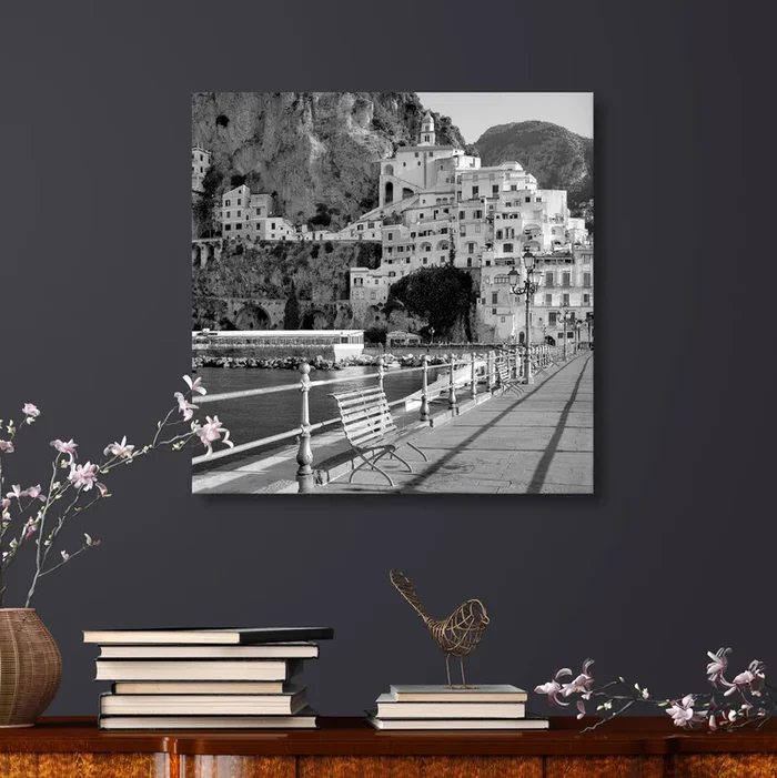 Panchina del Molo di Amalfi Canvas Wall Art