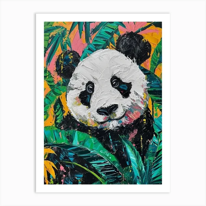 Panda Brushstrokes 1 Art Print by Bubblegum Kitsch
