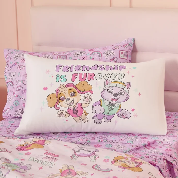 Paramount Paw Patrol Besties Friendship Is Furever White Text Pillowcase