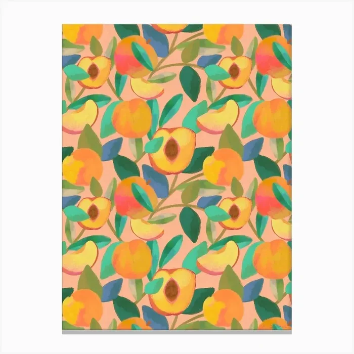 Peachy Nectarines Canvas Print by KBurns Art