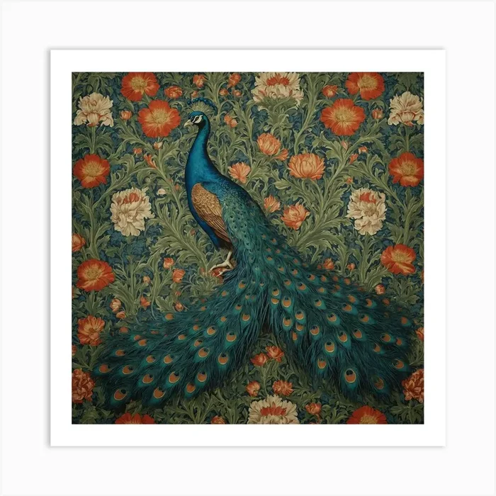 Peacock 1 Art Print by Waqas Art