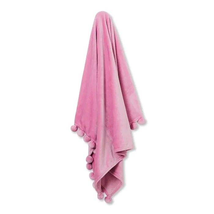 Phoenix Bubble Gum Pink Pom Pom Throw