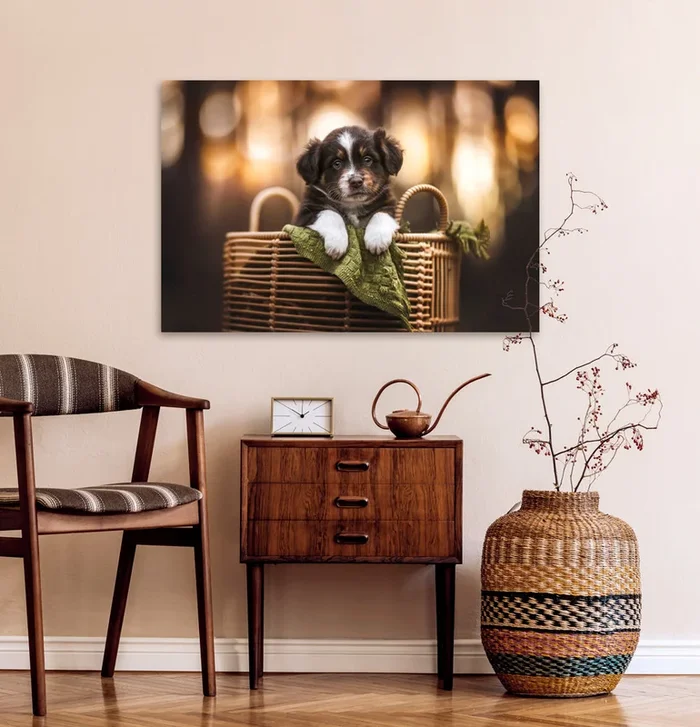 Picnic Pup Canvas Wall Art