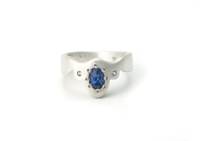 Picot Ring with Montana Sapphire