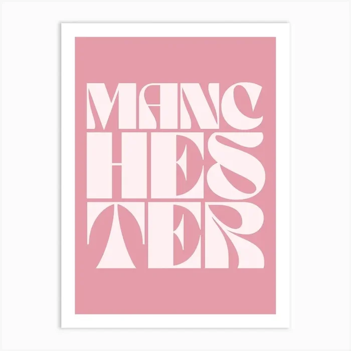 Pink Manchester Art Print by Alaina Creates