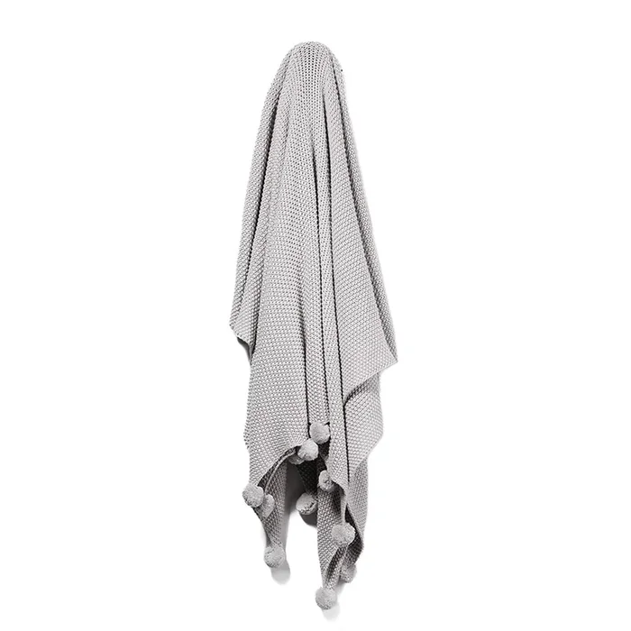 Pom Pom Silver Throw