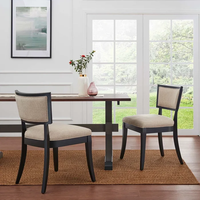 Pristine Upholstered Fabric Dining Chairs Set of 2 by Modway