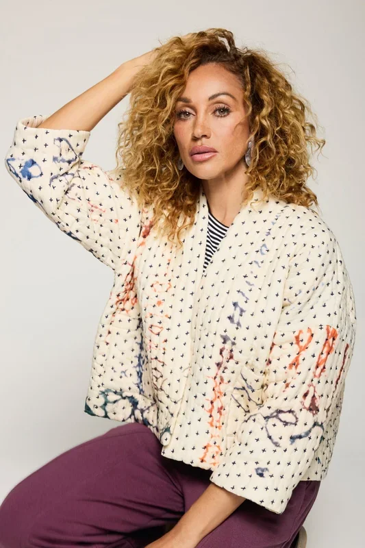 Quilted Fable Jacket – White Multi