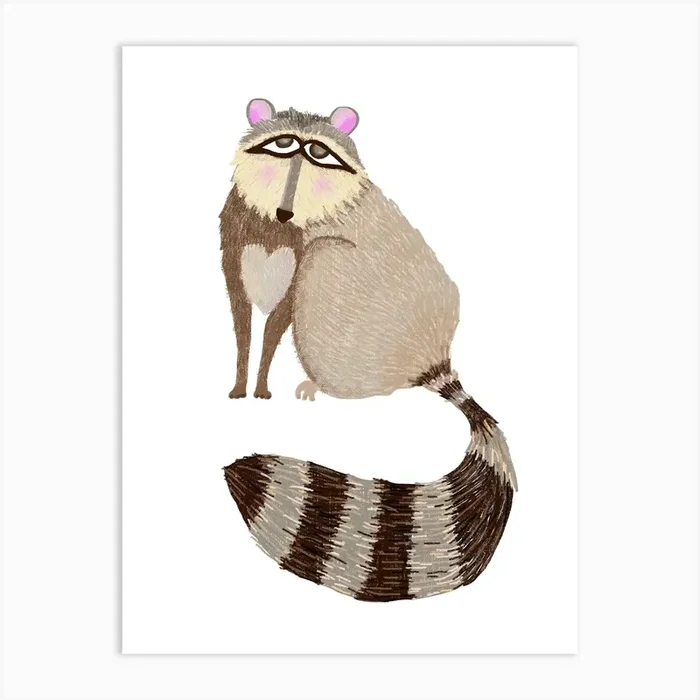 Raccoon Art Print by Lynnda Rakos