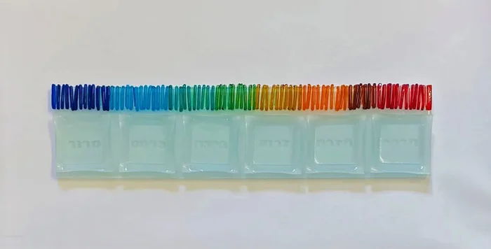 Rainbow Icicle Seder Plate I