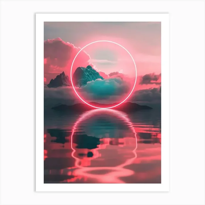 Red Circle 1 Art Print by LeDieg