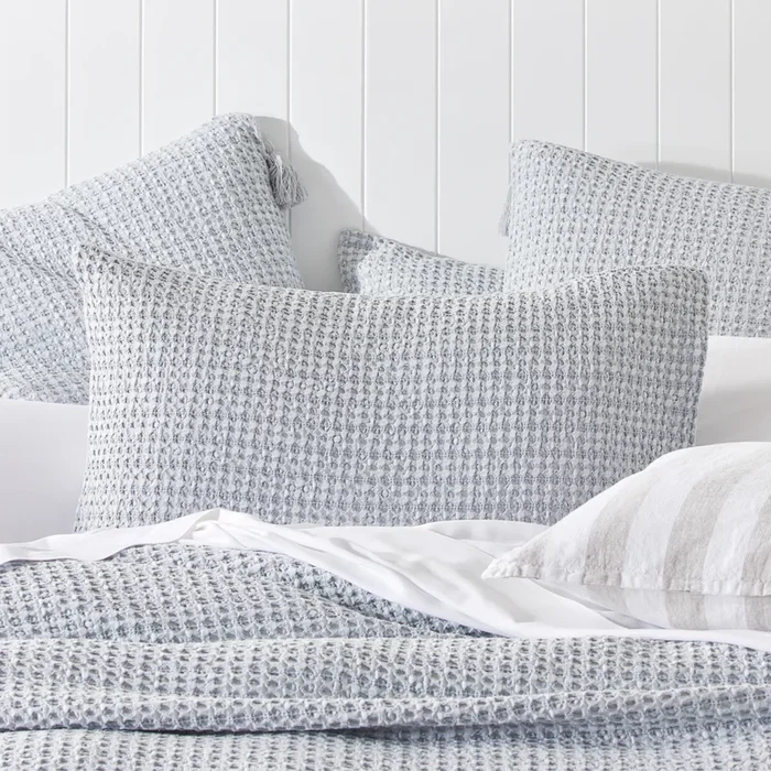Ren Blue Grey Waffle Pillowcases