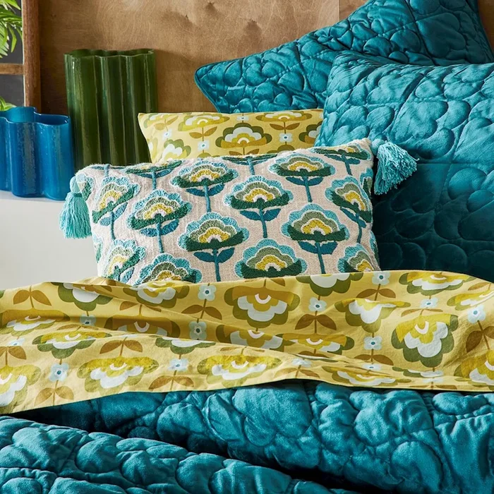 Retro Green Stems Cushion