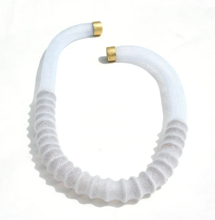 Ribbed Necklace – Light Blue, Long