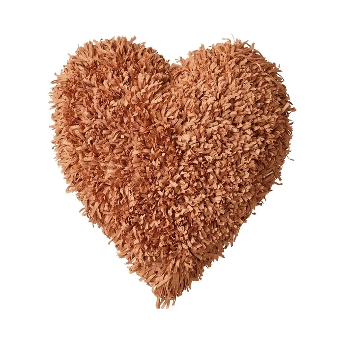 Ribbon Rose Gold Fluffy Heart Cushion