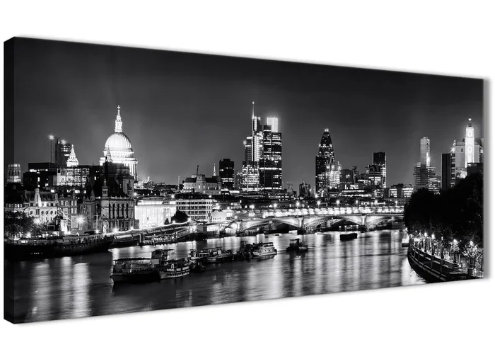 River Thames London Skyline Canvas Art Pictures