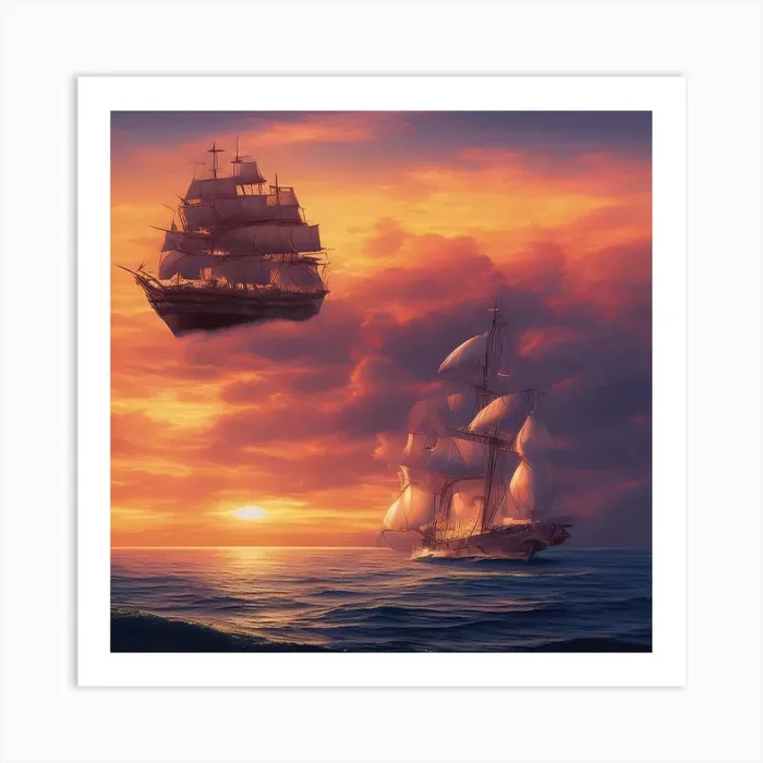 Sailing Ships In The Sky Art Print by Mark Espenschied