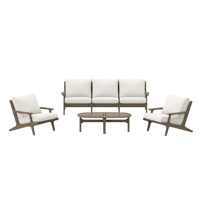 Saratoga 4-Piece Outdoor Patio Teak Wood Furniture Set