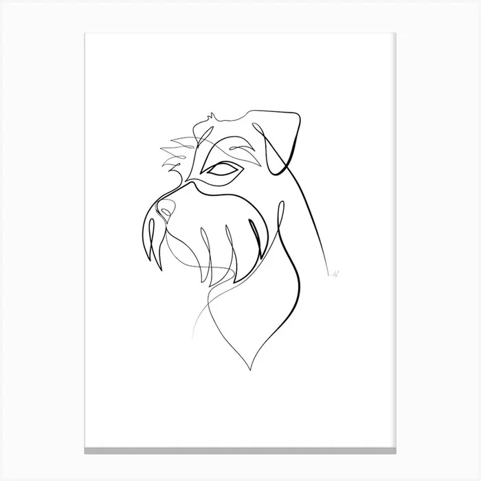 Schnauzer Canvas Print by Lines&Dots