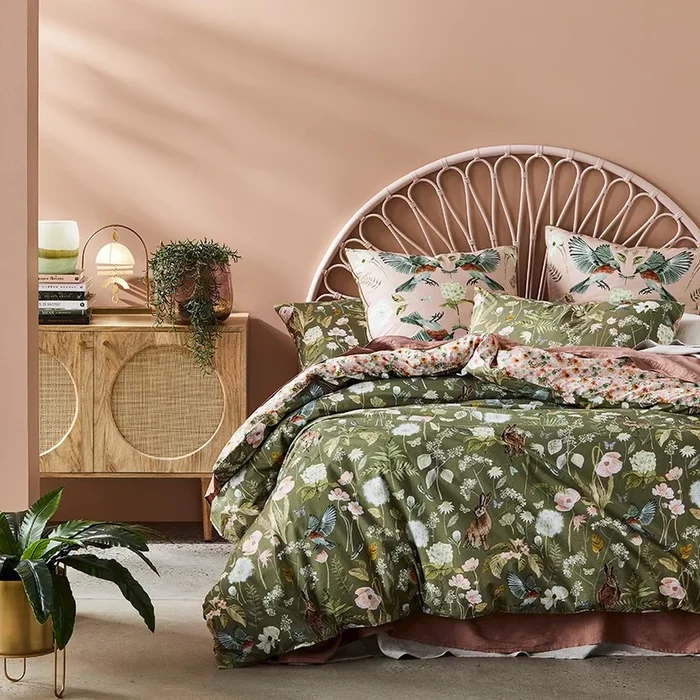 Secret Garden Olive Quilt Cover Set Separates