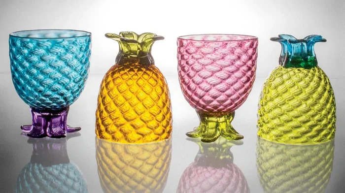 Set of Four Small Pineapple Glasses – Set of Four as Shown