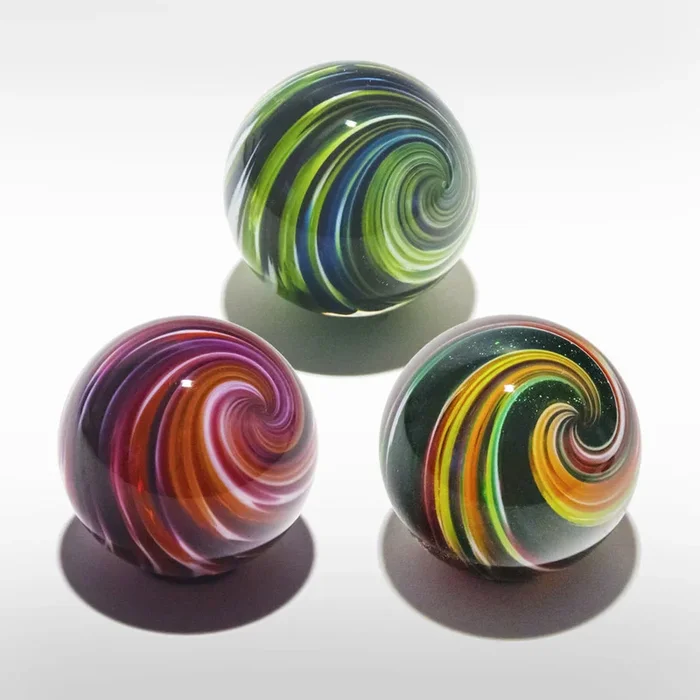 Set of Three Onion Skin Marbles – Cool Lime, Spring & Violet Pink
