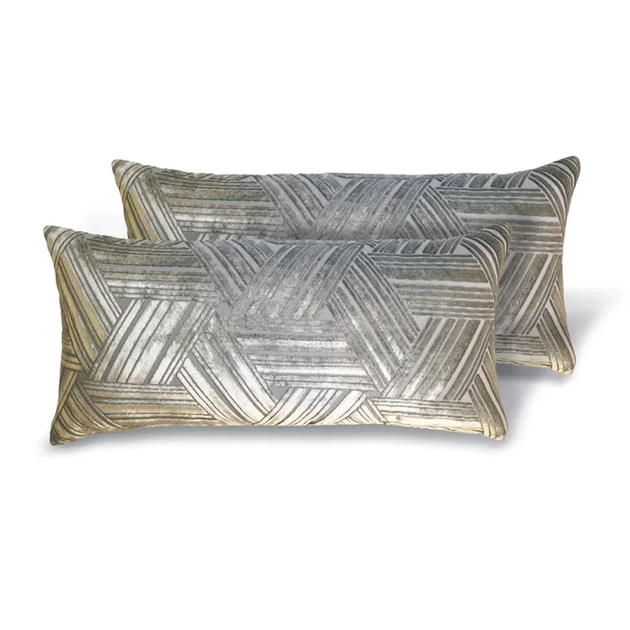 Set of Two Entwined Mini Velvet Pillows – Nickel
