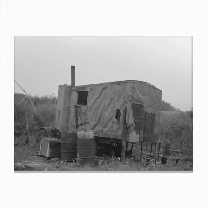 Shack Made From An Old Truck, Tin Town, Caruthersville, Missouri By Russell Lel Canvas Print by Fy! Classic Art Prints and Posters