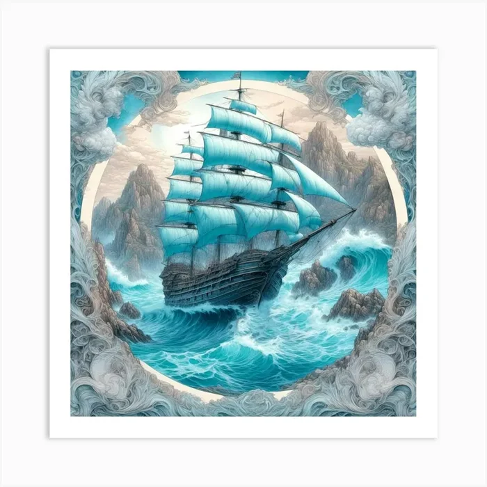 Ship in peril Art PrintC by CardinalBiggles
